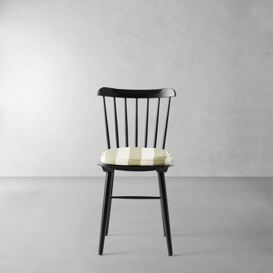 Ton Ironica Side Chair Cushion,Basketweave Cabana Stripe\, Pistachio,