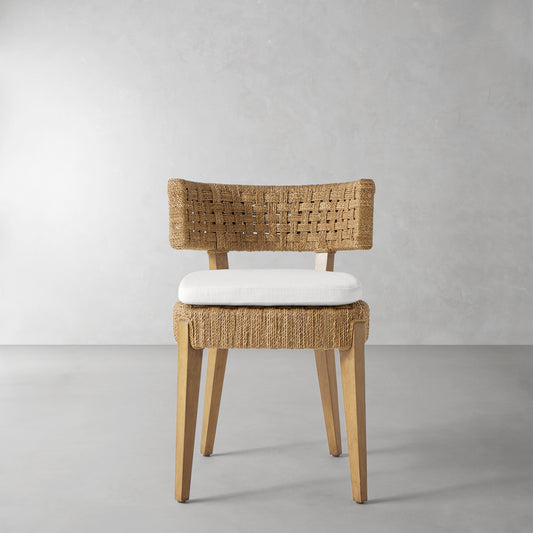 Santorini Side Chair Cushion,Perennials Performance Basketweave\, White,
