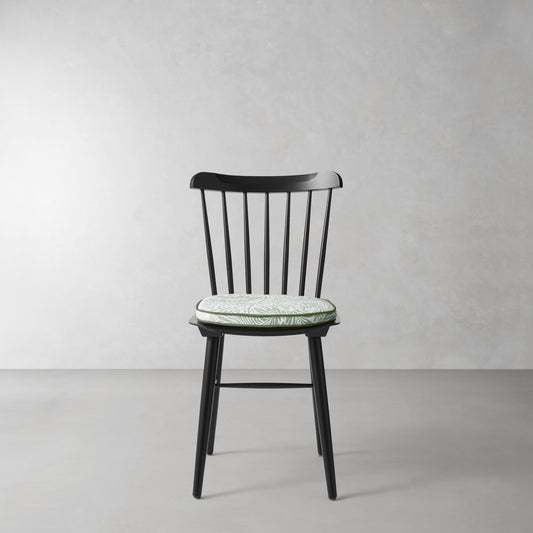 Ton Ironica Side Chair Cushion,Morris & Co.\, Larkspur Sage with Fern Piping,