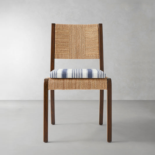 Alvares Side Chair Cushion,Georgia Stripe\, Navy,