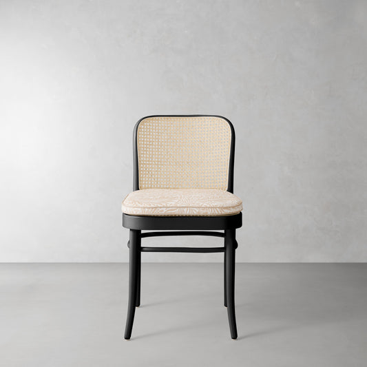 Ton 811 Side Chair Cushion,Morris & Co.\, Larkspur Natural with Flax Piping,