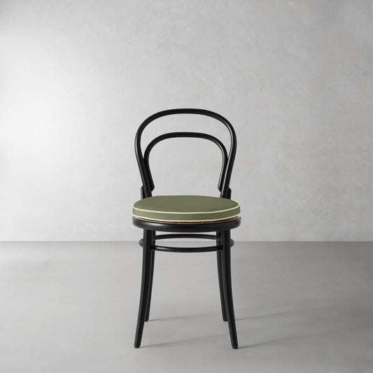 Ton 14 Side Chair Cushion,Sunbrella Performance Canvas\, Fern with Sage Piping,