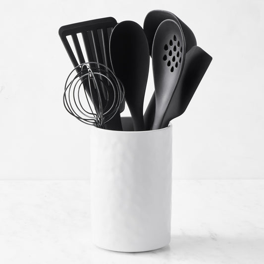 GreenPan Premiere Silicone Tools with Utensil Holder, Set of 8,Black,