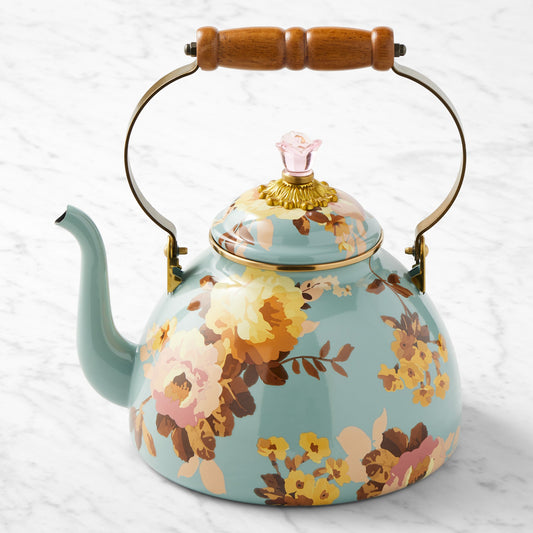 MacKenzie-Childs Wild Rose Slate Tea Kettle,3-Qt.,