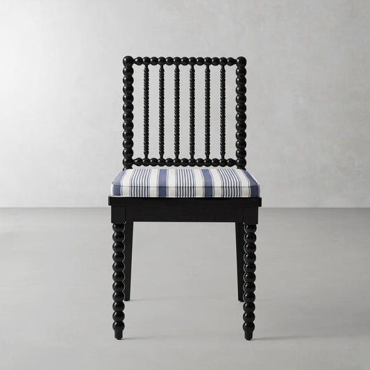 Spindle Dining Side Chair Cushion,Georgia Stripe\, Navy,