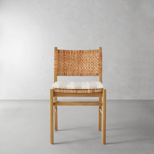 Sullivan Side Chair Cushion,Basketweave Cabana Stripe\, Stone,