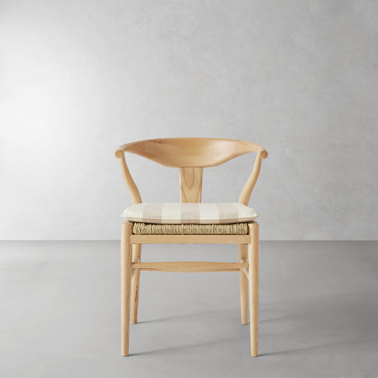 Baldwin Armchair Cushion,Basketweave Cabana Stripe\, Stone,