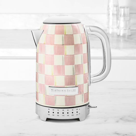 MacKenzie-Childs Rosy Check Electric Kettle,,WSNOADS