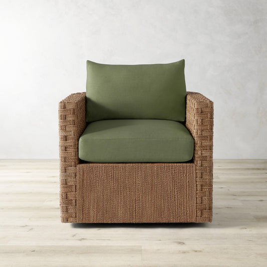 Lisbon Barrel Back Swivel Chair Cushion,Sunbrella Performance Canvas\, Fern,