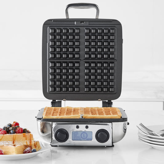 All-Clad 4-Square Digital Gourmet Waffle Maker with Removable Plates,,