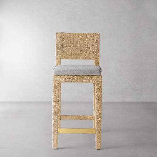 Point Reyes Counter Stool Cushion,Sunbrella Performance Canvas\, Granite,
