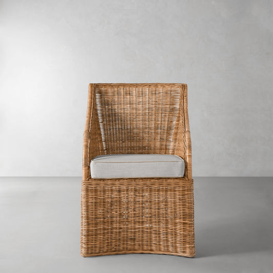 Farallon Armchair Cushion,Sunbrella Performance Canvas\, Granite with Flint Piping,