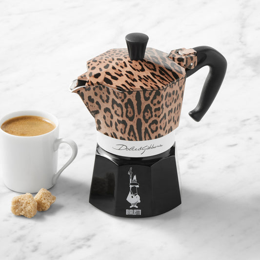Bialetti Moka Dolce & Gabbana Stovetop Espresso Maker, Leopardo,3-cup,