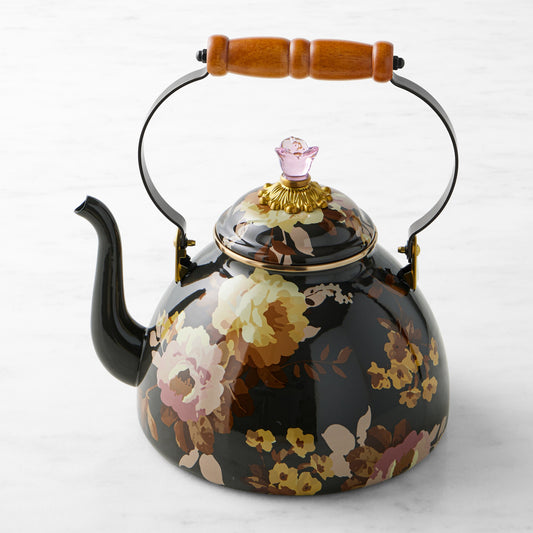 MacKenzie-Childs Wild Rose Mocha Tea Kettle,3-Qt.,