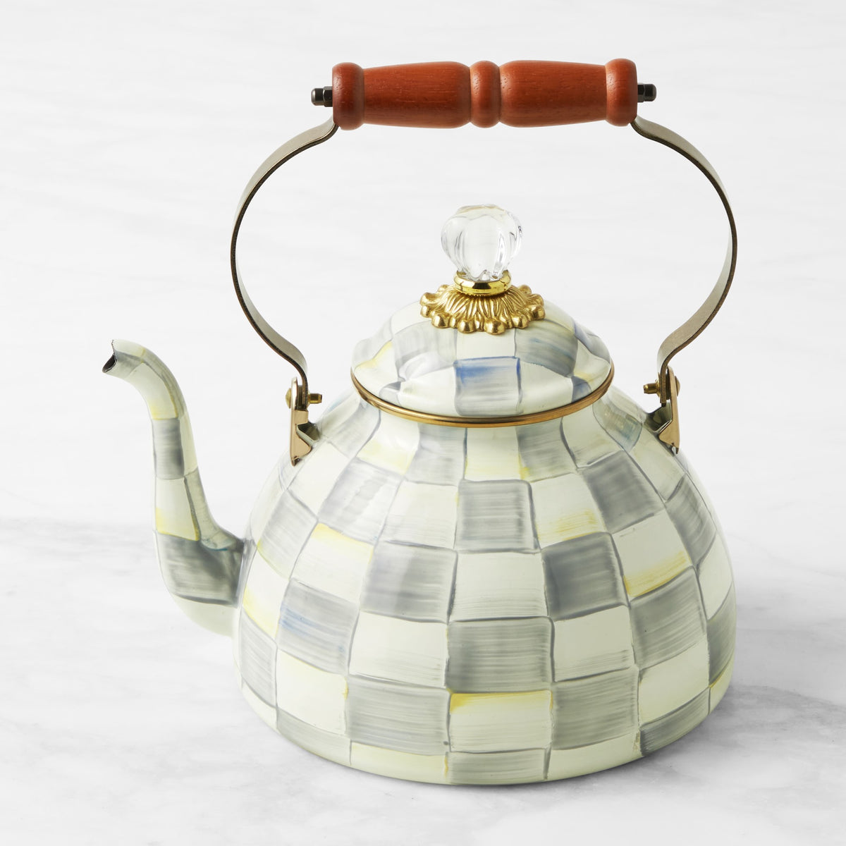 MacKenzie-Childs Sterling Check Tea Kettle,3-Qt.,