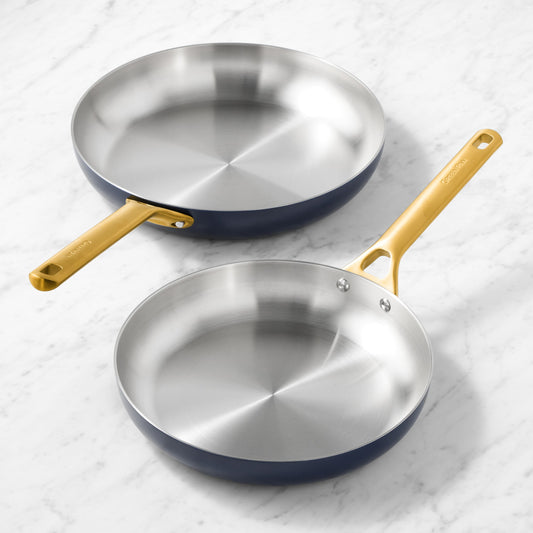 GreenPan Reserve Pro Stainless-Steel Color Series Fry Pan Set, 10" & 12",Blue,
