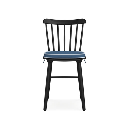 Ton Ironica Side Chair Cushion,Sunbrella Performance Canvas\, Denim Blue with Light Blue Piping,