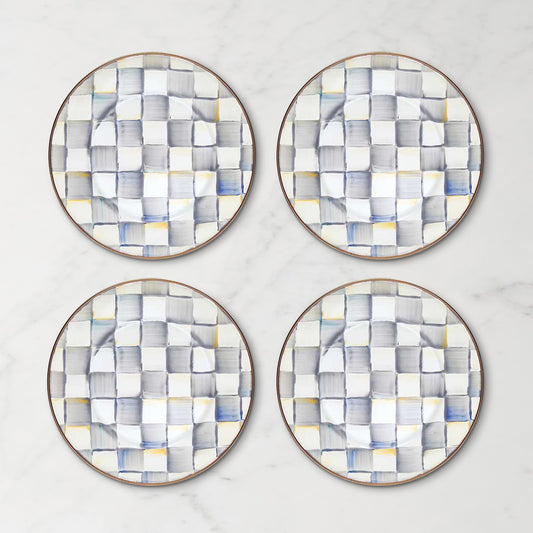 MacKenzie-Childs Sterling Check Salad Plates,Set of 4,