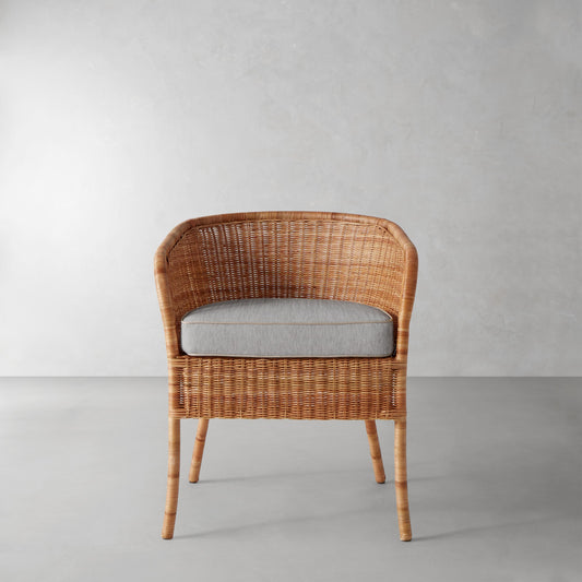Topanga Armchair Cushion,Sunbrella Performance Canvas\, Granite with Flint Piping,