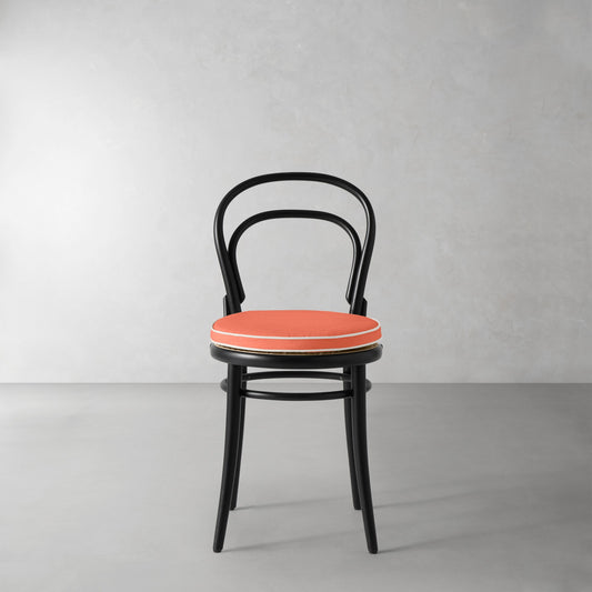Ton 14 Side Chair Cushion,Sunbrella Performance Canvas\, Persimmon with White Piping,