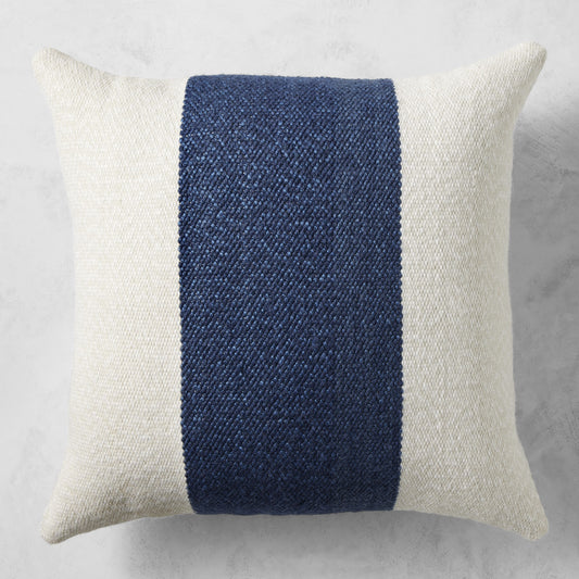 Center Stripe Outdoor Pillow Cover,Blue,