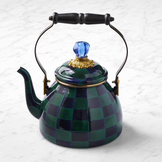 MacKenzie-Childs Juniper Check Tea Kettle, 2-Qt.,,WSNOADS