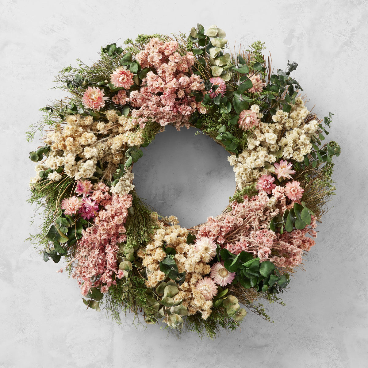 English Rose Live Wreath, 20",WSNOADS,Wreaths & Garlands