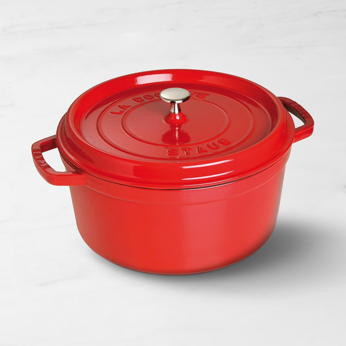 Staub Enameled Cast Iron Round Dutch Oven,Cherry,7-Qt.