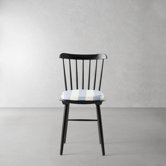Ton Ironica Side Chair Cushion,Basketweave Cabana Stripe\, Blue,