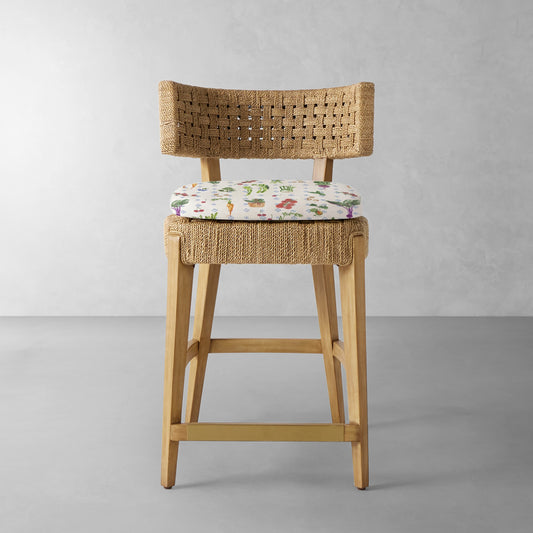 Santorini Counter Stool Cushion,Farmer's Market\, Multi,