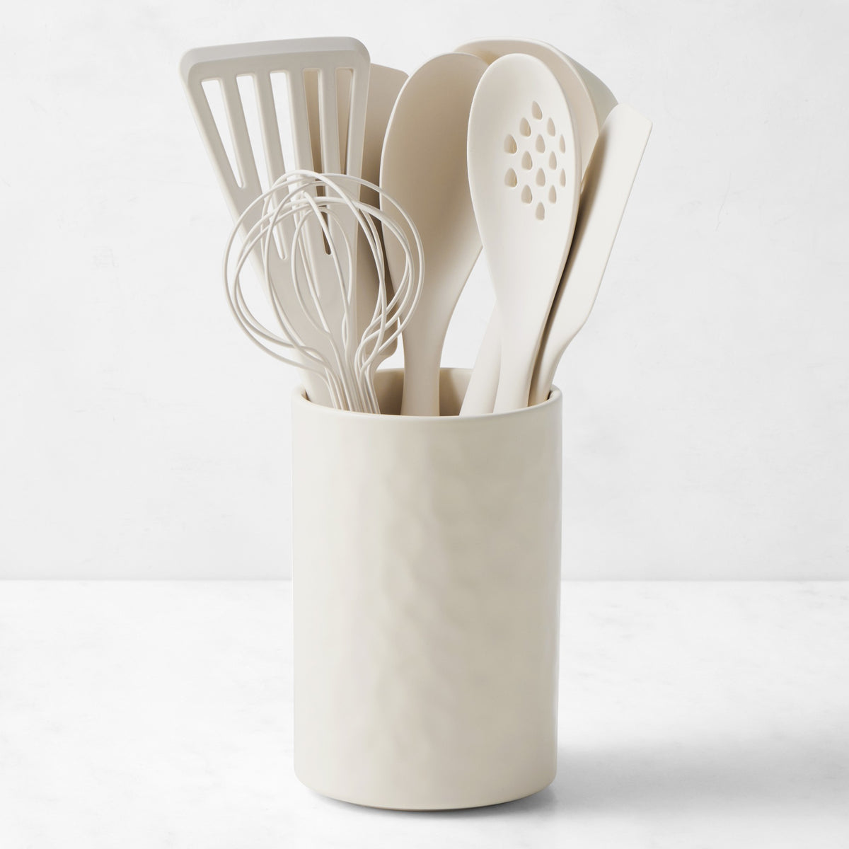 GreenPan Premiere Silicone Tools with Utensil Holder, Set of 8,Bisque,