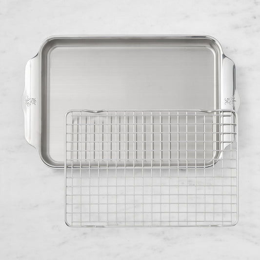 Hestan OvenBond Stainless-Steel Quarter Sheet Pan with Cooling Rack,,WSNOADS