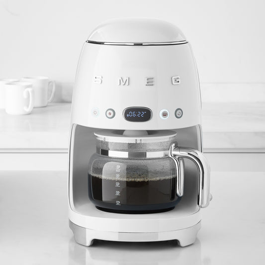SMEG Drip Coffee Maker, 10-cup,White,