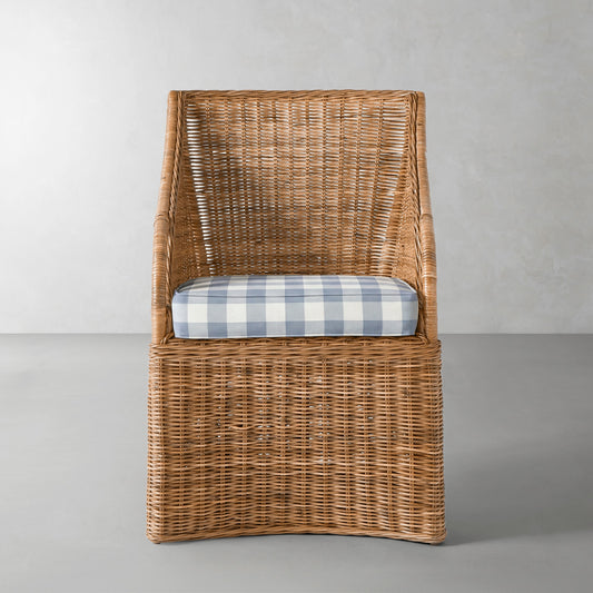 Farallon Armchair Cushion,Blanche Buffalo Check\, Light Blue,