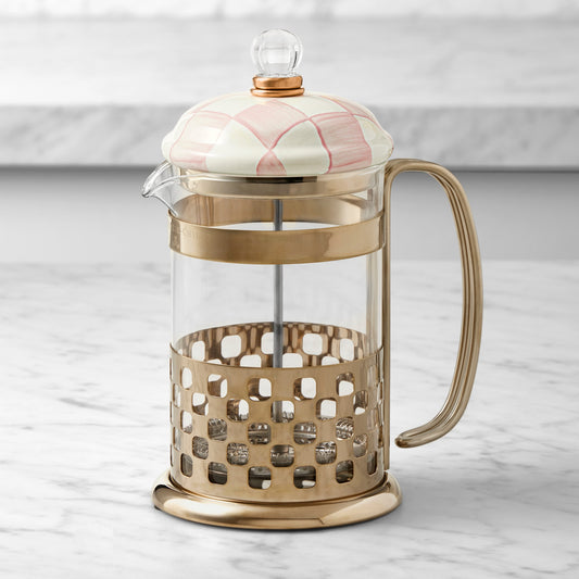 MacKenzie-Childs Rosy Check French Press,,WSNOADS