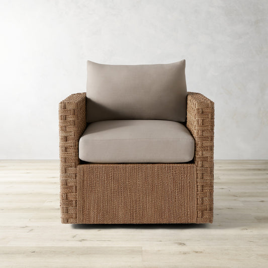 Lisbon Barrel Back Swivel Chair Cushion,Sunbrella Performance Canvas\, Flint,