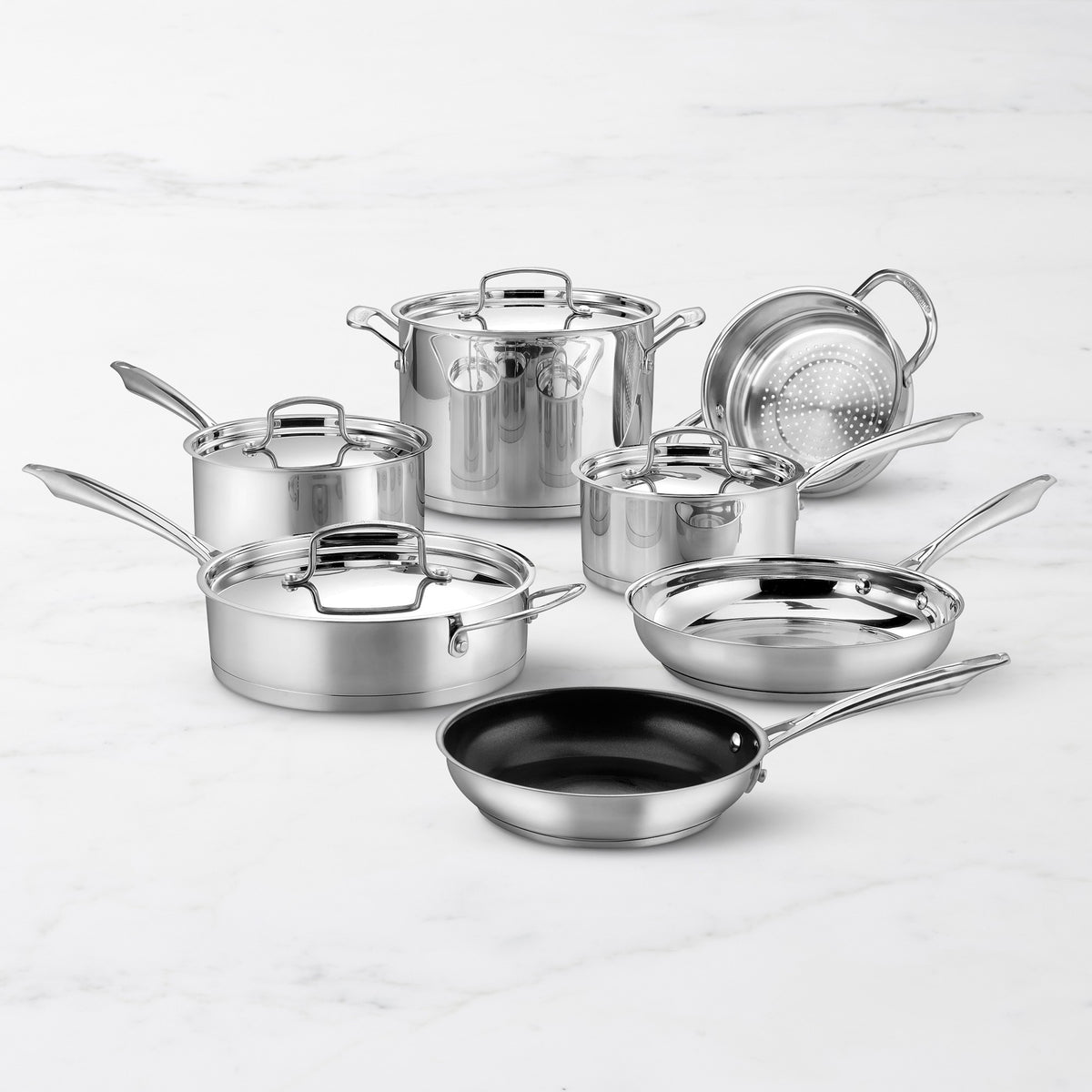 Cuisinart Professional Series Stainless-Steel Mixed Material 11-Piece Cookware Set,,