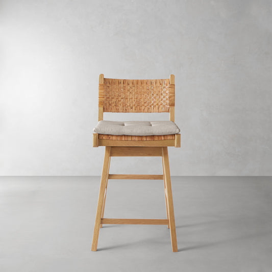 Sullivan Swivel Counter Stool Cushion,Sunbrella Performance Canvas\, Flint,