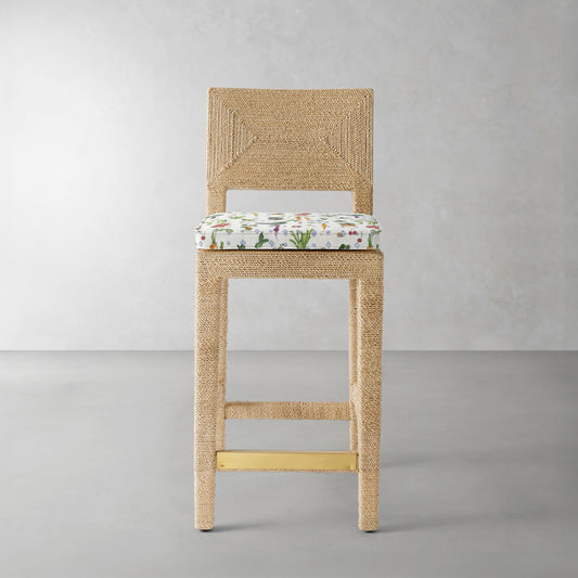 Point Reyes Counter Stool Cushion,Farmer's Market\, Multi,