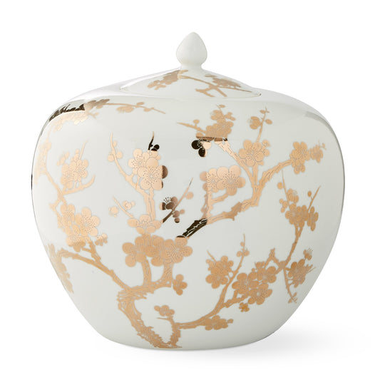 White and Gold Ginger Jar,Small Ginger Jar,