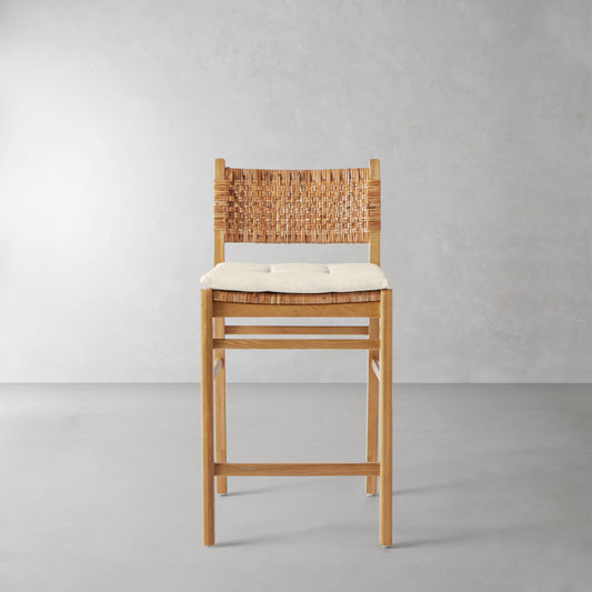 Sullivan Counter Stool Cushion,Perennials Performance Basketweave\, Light-Sand,