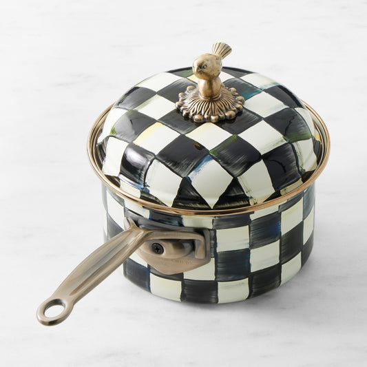 MacKenzie-Childs Saucepan, Courtly Check,2.5-Qt.,