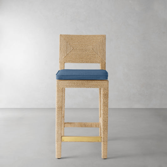 Point Reyes Counter Stool Cushion,Denim,