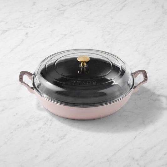 Staub Enameled Cast Iron Everything Braiser, 3.5-Qt.,Pink Peony,