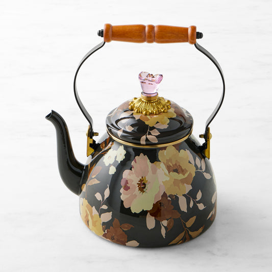 MacKenzie-Childs Wild Rose Mocha Tea Kettle,2-Qt.,