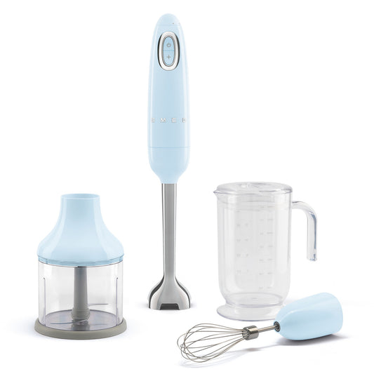SMEG Retro Hand Blender with Accessories,Pastel Blue,