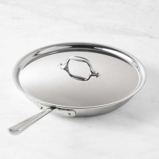 All-Clad D3 Triply Stainless-Steel Pro Nonstick Fry Pan with Lid, 12",,