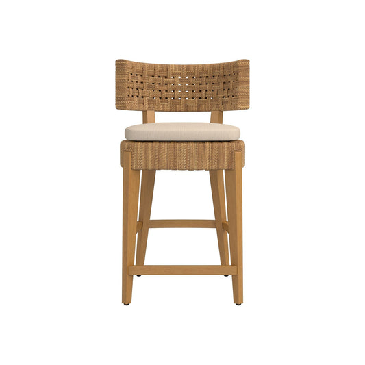Santorini Counter Stool Cushion,Sunbrella Performance Canvas\, Flax,