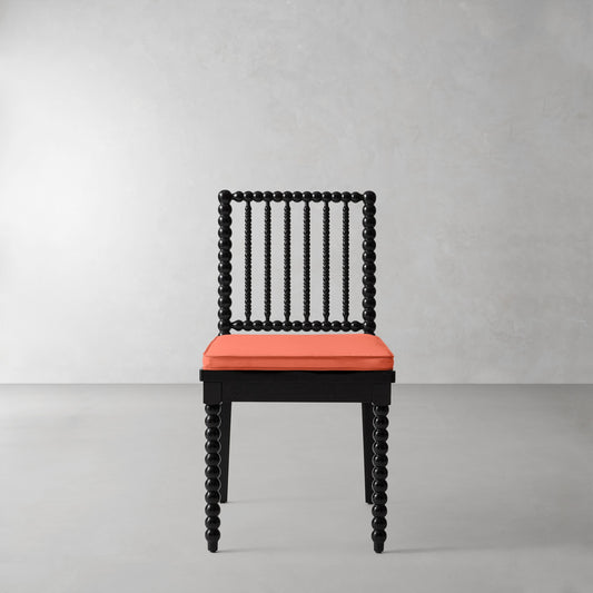 Spindle Dining Side Chair Cushion,Sunbrella Performance Canvas\, Persimmon,