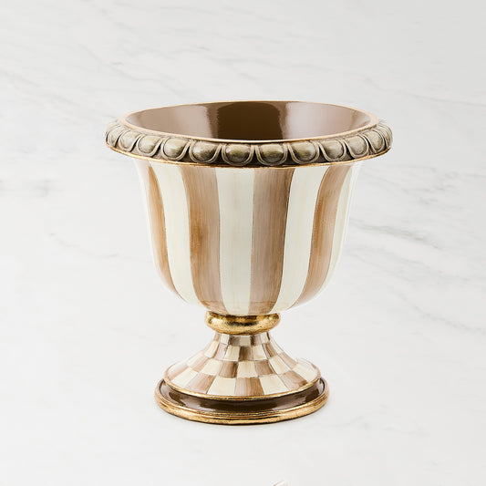 MacKenzie-Childs Mocha Stripe Tabletop Urn,,WSNOADS